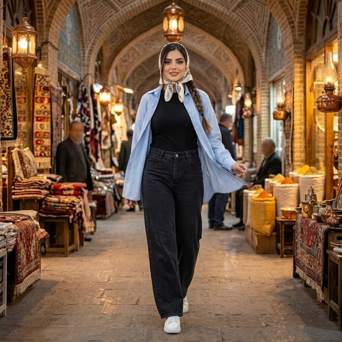 شلوار نیم بگ مشکی