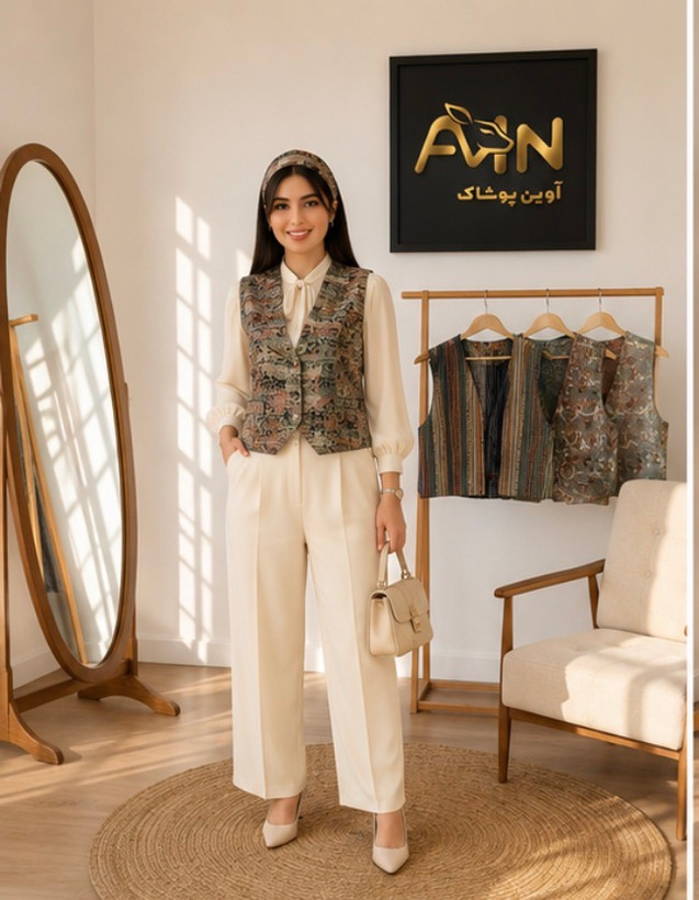 وست زنانه کوتاه مدل وست آرکا